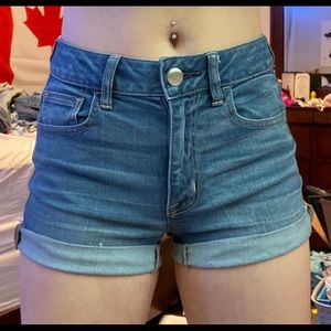 Blue high rise shortie